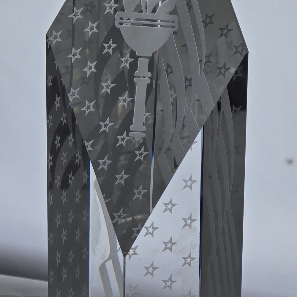 Elegant Silver Glass Art Sculpture